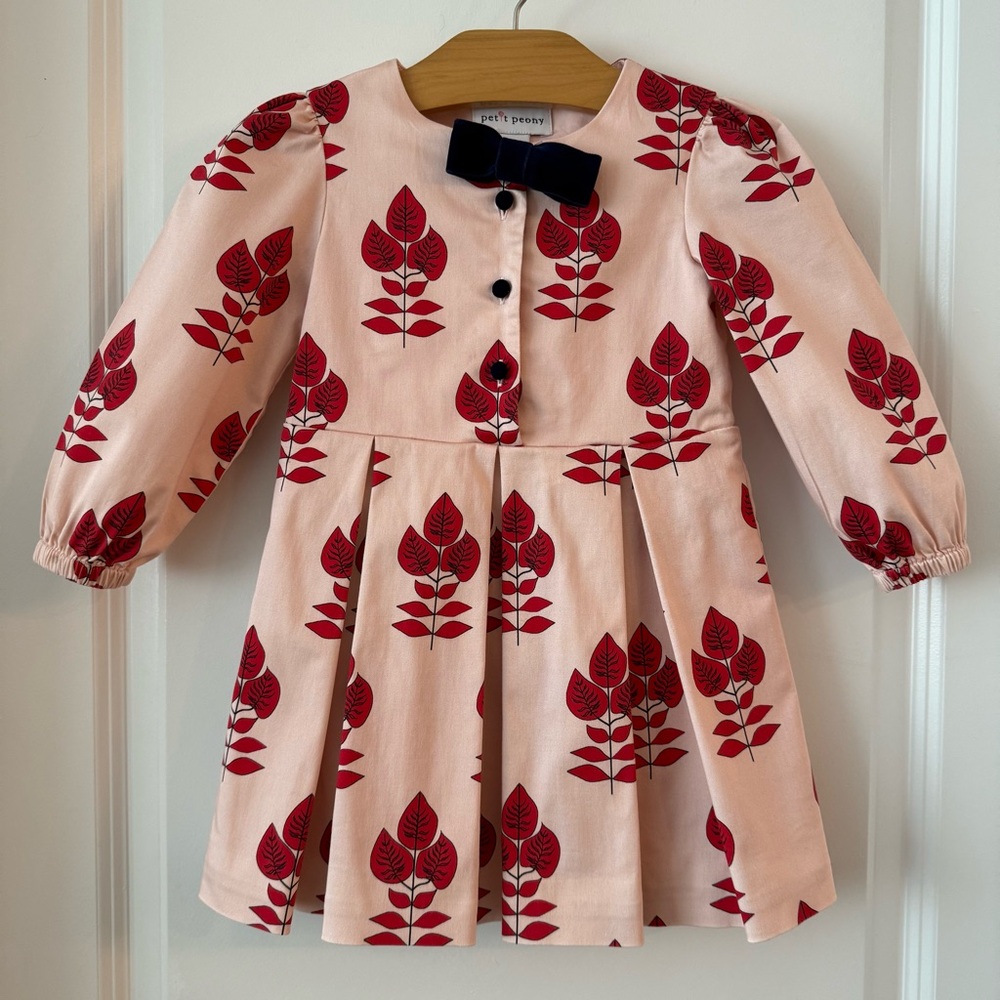 Petit Peony Girls Red 🍁 Print Dress